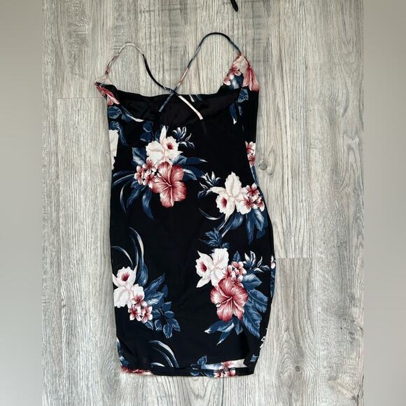 Charlotte Russo Floral Black Spaghetti Strap Dress Sz S - Picture 2 of 8
